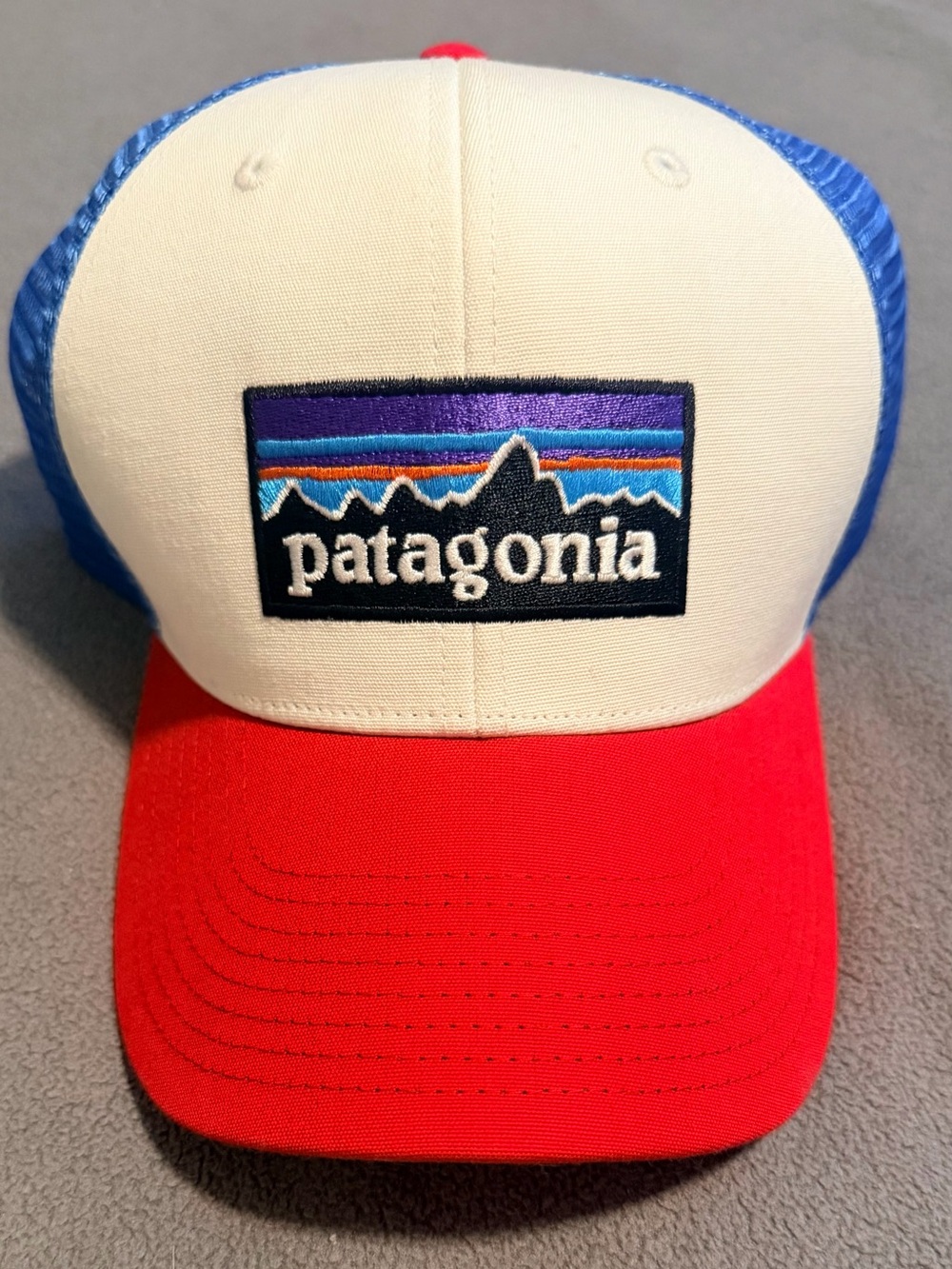 Patagonia - Trucker Style Hat - Adult One Size - SnapBack- Red White & Blue